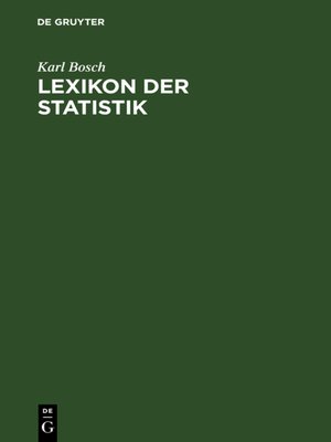 cover image of Lexikon der Statistik
